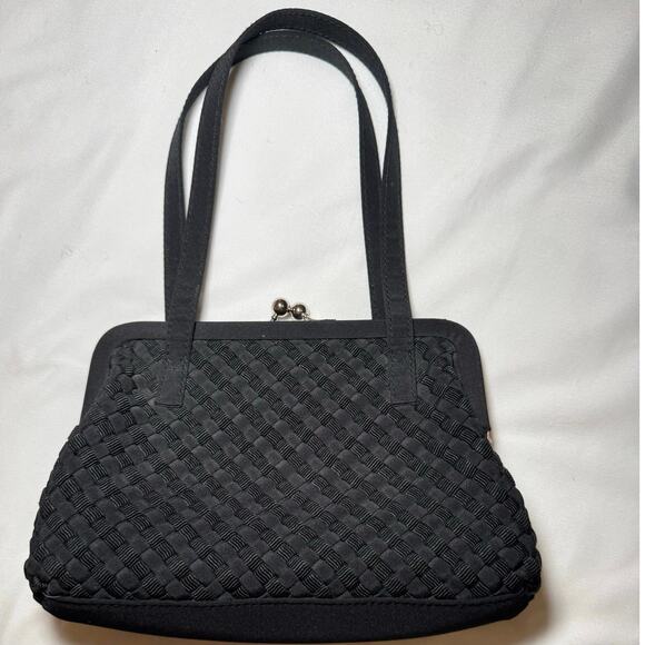 Liz Claiborne Classical Formal Evening Dinner Purse Black Pre Owned - Picture 5 of 7